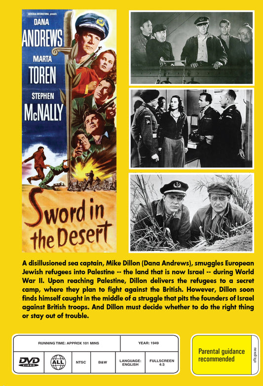 Buy Online Sword in the Desert (1949) - DVD - Dana Andrews, Märta Torén, Stephen McNally | Best Shop for Old classic and hard to find movies on DVD - Timeless Classic DVD