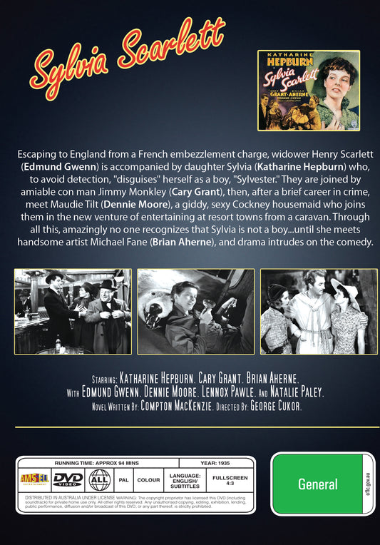 Buy Online Sylvia Scarlett (1935) - DVD - Katharine Hepburn, Cary Grant | Best Shop for Old classic and hard to find movies on DVD - Timeless Classic DVD