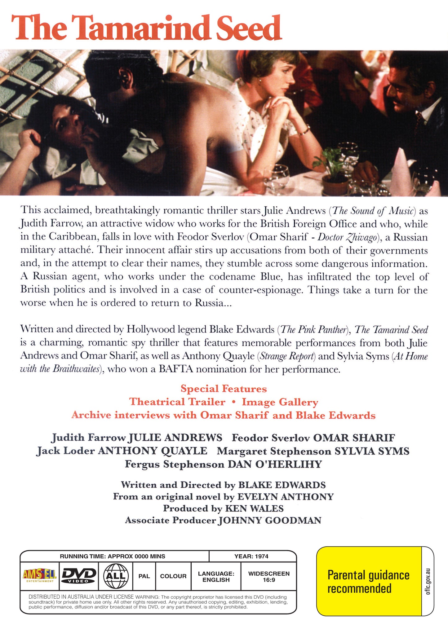 Buy Online The Tamarind Seed (1974) - DVD - Julie Andrews, Omar Sharif | Best Shop for Old classic and hard to find movies on DVD - Timeless Classic DVD