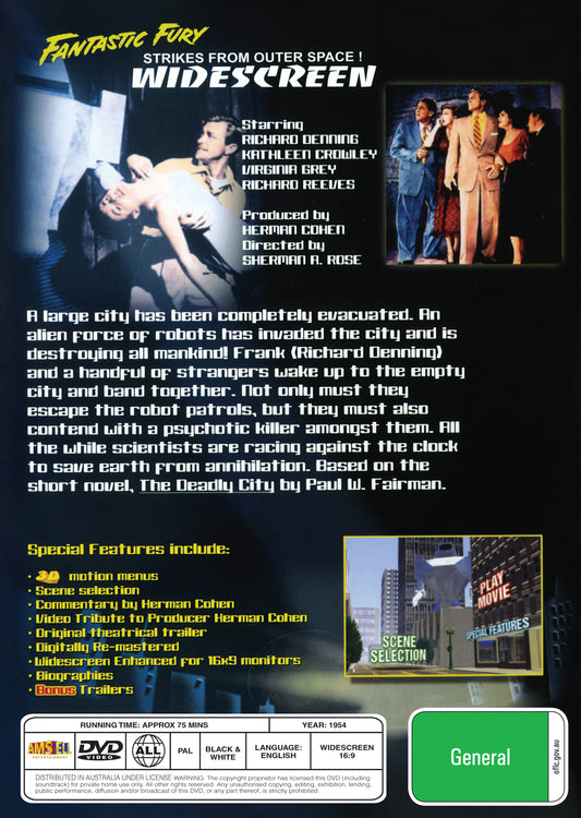 Buy Online Target Earth (1954) - DVD - Richard Denning, Kathleen Crowley | Best Shop for Old classic and hard to find movies on DVD - Timeless Classic DVD