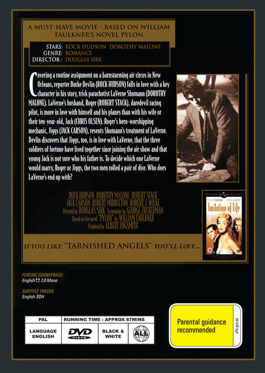 Buy Online The Tarnished Angels (1957) - DVD - Rock Hudson, Robert Stack | Best Shop for Old classic and hard to find movies on DVD - Timeless Classic DVD