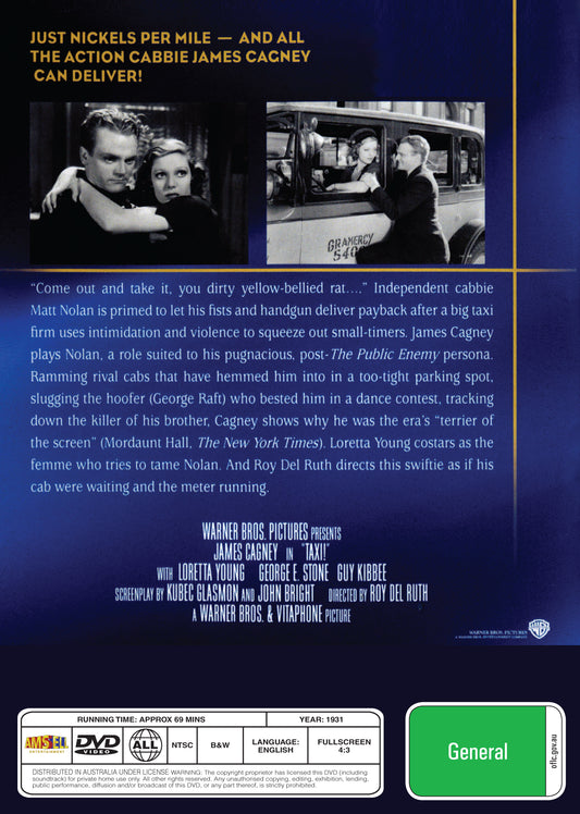 Buy Online Taxi (1931) - DVD - James Cagney, Loretta Young | Best Shop for Old classic and hard to find movies on DVD - Timeless Classic DVD