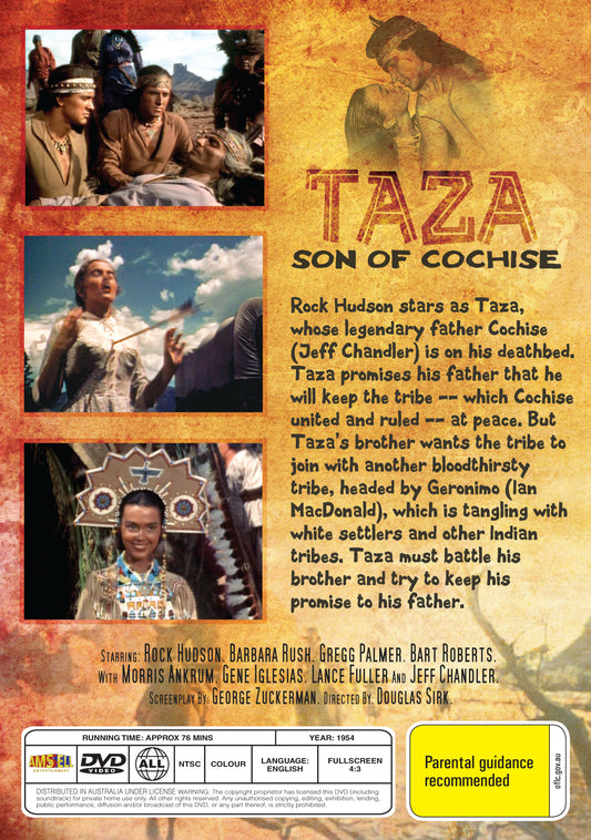 Buy Online Taza, Son of Cochise (1954) - DVD - Rock Hudson, Barbara Rush | Best Shop for Old classic and hard to find movies on DVD - Timeless Classic DVD