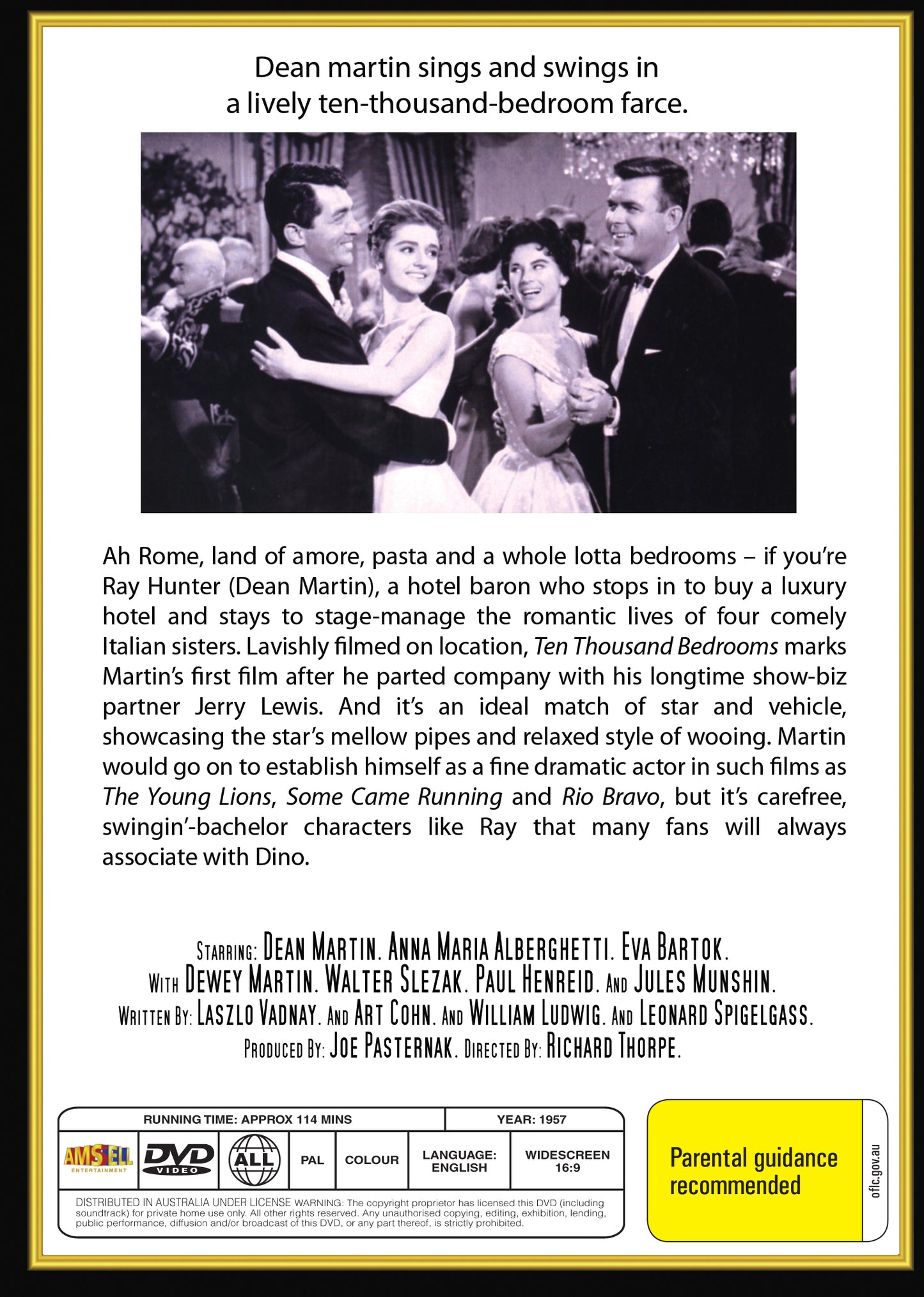 Buy Online Ten Thousand Bedrooms (1957) - DVD - Dean Martin, Anna Maria Alberghetti | Best Shop for Old classic and hard to find movies on DVD - Timeless Classic DVD