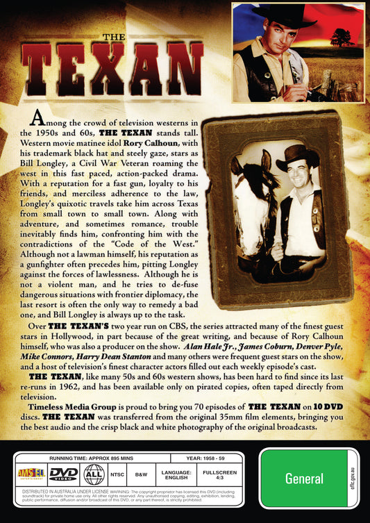 Buy Online The Texan (1958) Volume 1 - DVD - Rory Calhoun, Regis Parton | Best Shop for Old classic and hard to find movies on DVD - Timeless Classic DVD