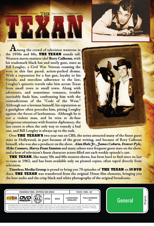 Buy Online The Texan (1960) Volume 2 - DVD - Rory Calhoun, Regis Parton | Best Shop for Old classic and hard to find movies on DVD - Timeless Classic DVD