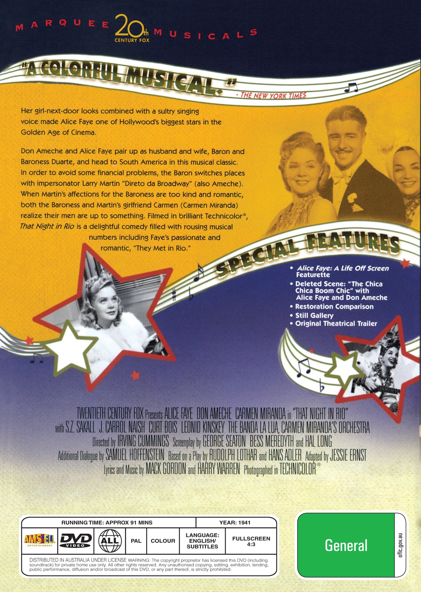 Buy Online That Night in Rio (1941) - DVD - Alice Faye, Don Ameche, Carmen Miranda | Best Shop for Old classic and hard to find movies on DVD - Timeless Classic DVD