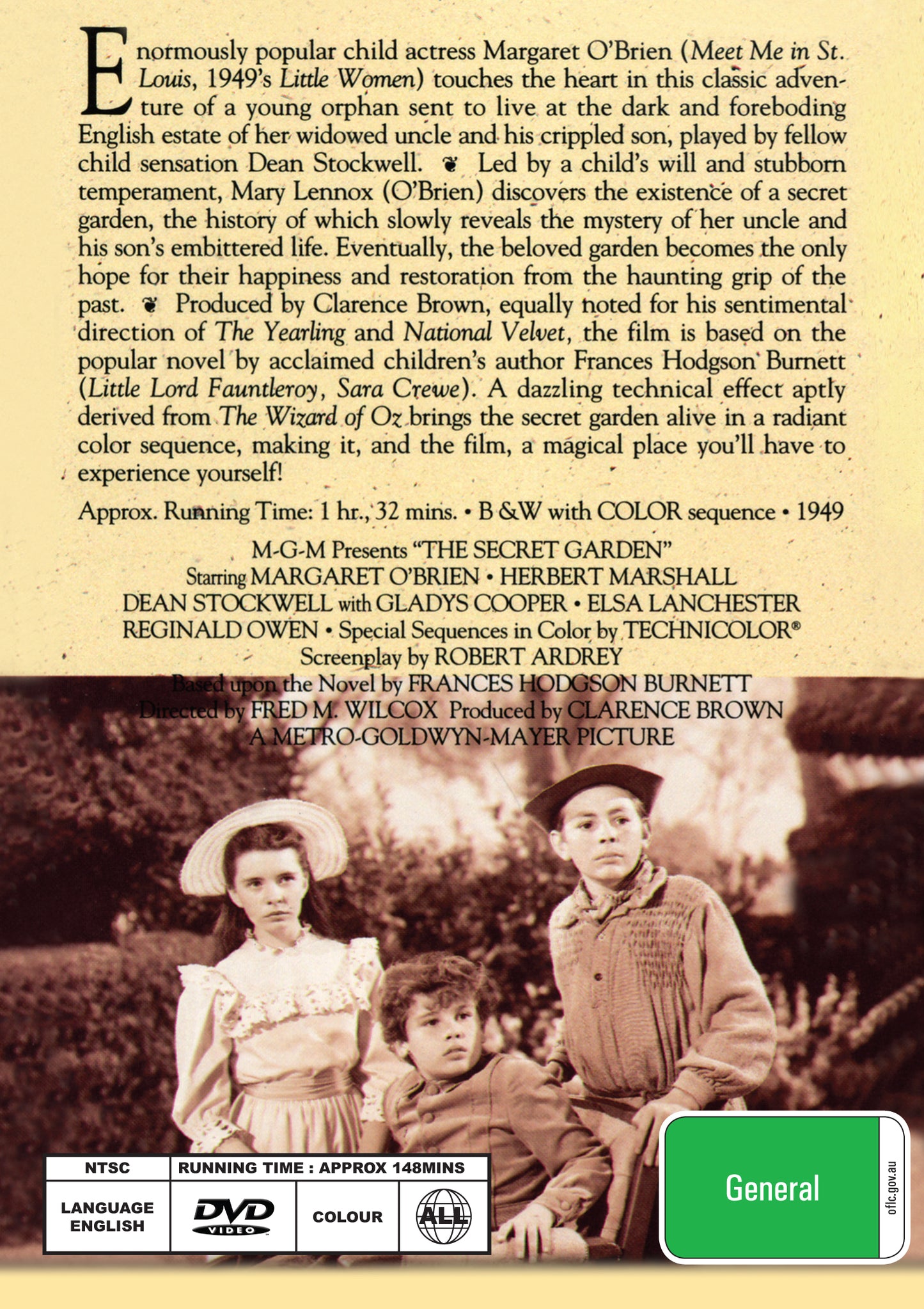 Buy Online The Secret Garden (1949) - DVD - Margaret O'Brien, Herbert Marshall | Best Shop for Old classic and hard to find movies on DVD - Timeless Classic DVD