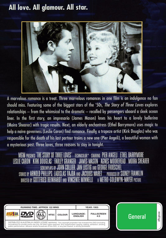 Buy Online The Story of Three Loves (1953) - DVD - Kirk Douglas, James Mason | Best Shop for Old classic and hard to find movies on DVD - Timeless Classic DVD