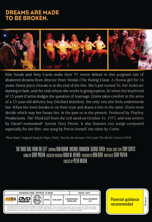 Buy Online The Third Girl from the Left (1973) - DVD -  Kim Novak, Tony Curtis | Best Shop for Old classic and hard to find movies on DVD - Timeless Classic DVD