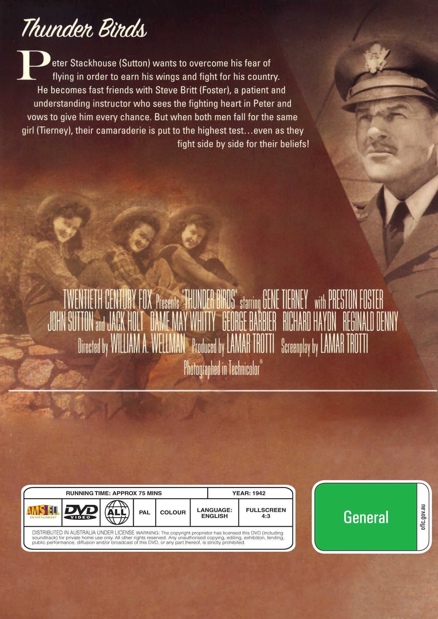 Buy Online Thunder Birds - DVD - Gene Tierney, Preston Foster | Best Shop for Old classic and hard to find movies on DVD - Timeless Classic DVD