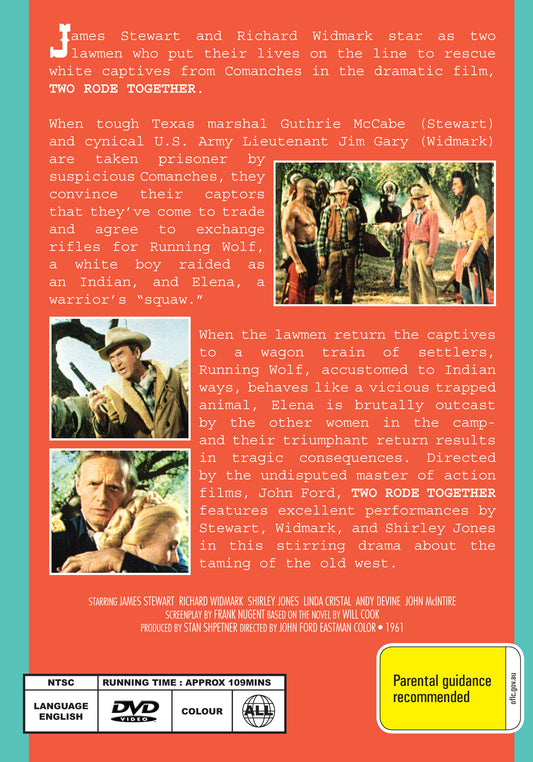 Buy Online Two Rode Together (1961) - DVD - James Stewart, Richard Widmark | Best Shop for Old classic and hard to find movies on DVD - Timeless Classic DVD