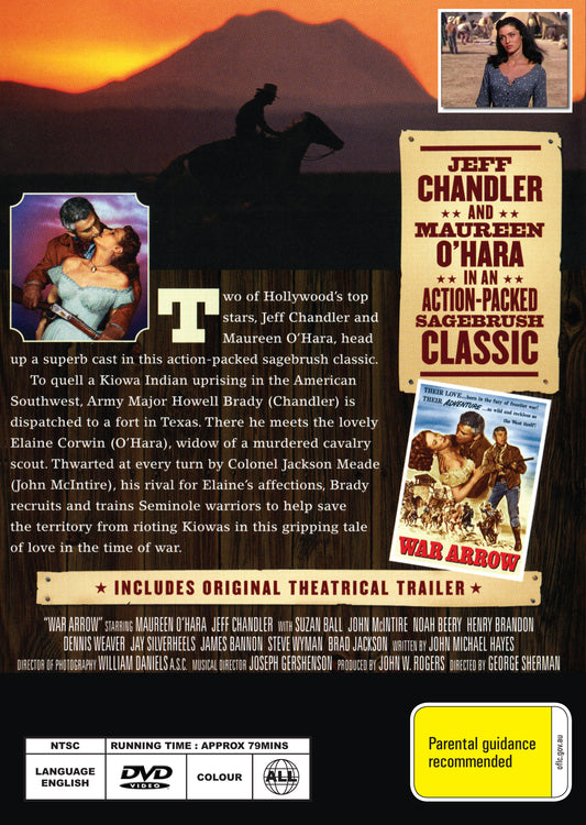 Buy Online War Arrow (1953) - DVD - Maureen O'Hara, Jeff Chandler | Best Shop for Old classic and hard to find movies on DVD - Timeless Classic DVD