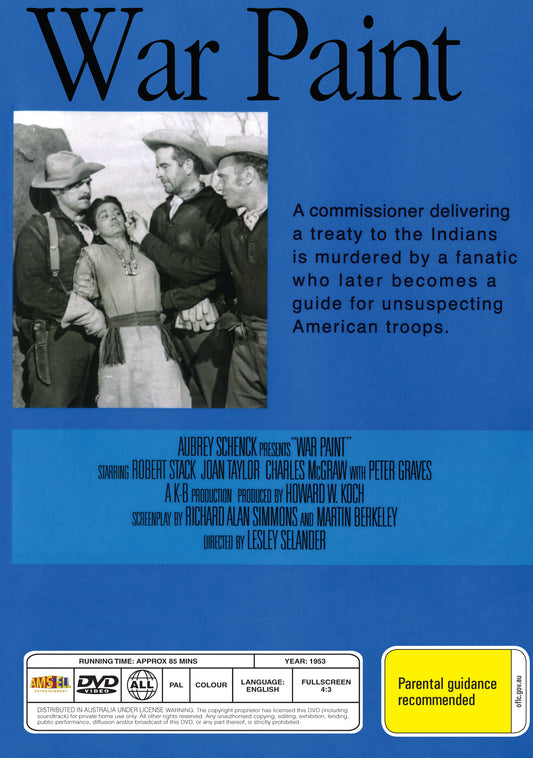 Buy Online War Paint (1953) - DVD - Robert Stack, Joan Taylor | Best Shop for Old classic and hard to find movies on DVD - Timeless Classic DVD
