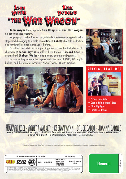 Buy Online The War Wagon (1967) - DVD - John Wayne, Kirk Douglas | Best Shop for Old classic and hard to find movies on DVD - Timeless Classic DVD