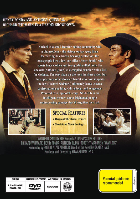 Buy Online Warlock (1959) - DVD - Richard Widmark, Henry Fonda | Best Shop for Old classic and hard to find movies on DVD - Timeless Classic DVD