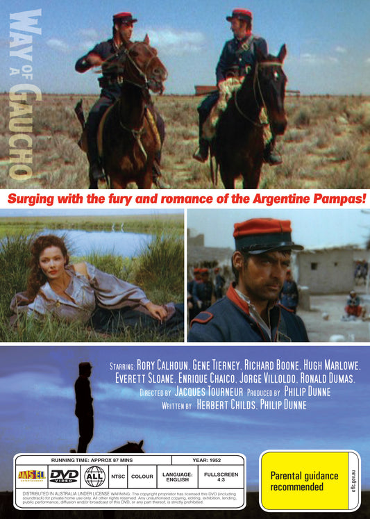 Buy Online Way of a Gaucho (1952) - DVD - Rory Calhoun, Gene Tierney | Best Shop for Old classic and hard to find movies on DVD - Timeless Classic DVD