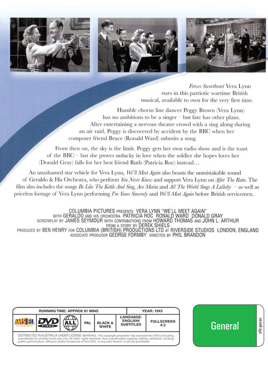 Buy Online We'll Meet Again - DVD -  Vera Lynn | Best Shop for Old classic and hard to find movies on DVD - Timeless Classic DVD