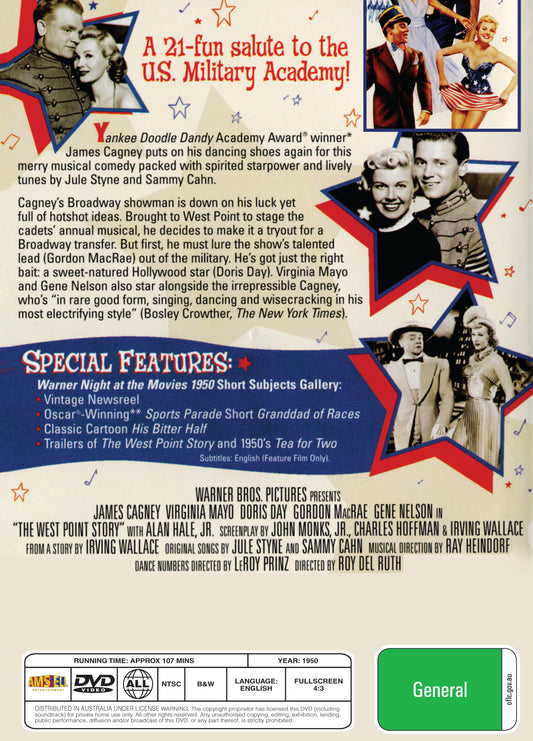 Buy Online The West Point Story (1950) - DVD - James Cagney, Virginia Mayo | Best Shop for Old classic and hard to find movies on DVD - Timeless Classic DVD