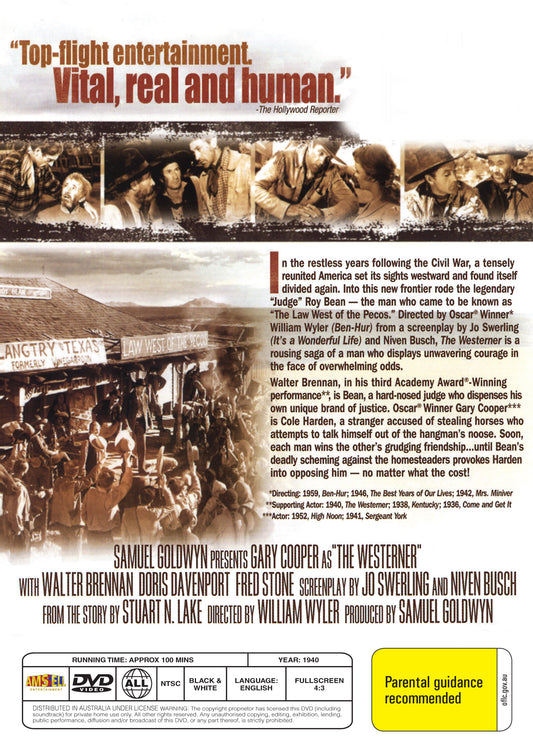 Buy Online The Westerner (1940) - DVD - Gary Cooper, Walter Brennan | Best Shop for Old classic and hard to find movies on DVD - Timeless Classic DVD