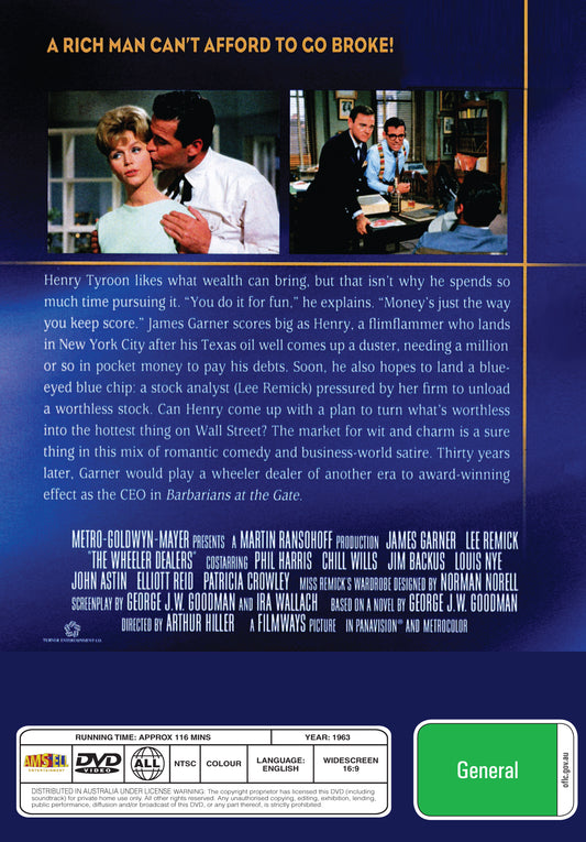 Buy Online The Wheeler Dealers (1963) - DVD - Lee Remick, James Garner | Best Shop for Old classic and hard to find movies on DVD - Timeless Classic DVD