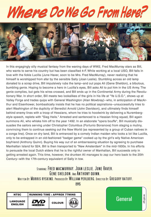 Buy Online Where Do We Go from Here? (1945) - DVD - Fred MacMurray, Joan Leslie | Best Shop for Old classic and hard to find movies on DVD - Timeless Classic DVD