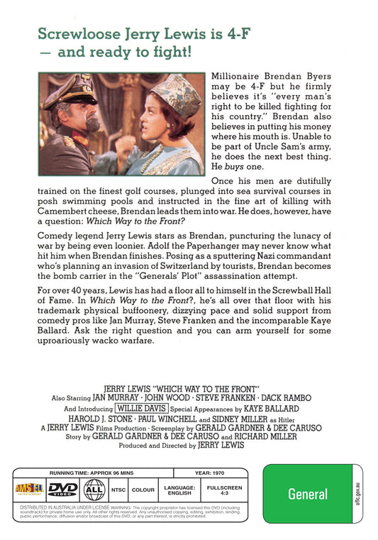 Buy Online Which Way to the Front? (1970) - DVD - Jerry Lewis, Jan Murray | Best Shop for Old classic and hard to find movies on DVD - Timeless Classic DVD