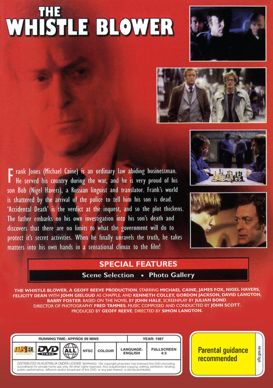 Buy Online The Whistle Blower (1986)  - DVD - Michael Caine, James Fox | Best Shop for Old classic and hard to find movies on DVD - Timeless Classic DVD