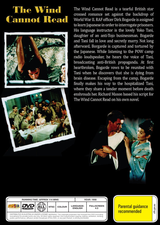Buy Online The Wind Cannot Read (1958) - DVD - Dirk Bogarde, Yôko Tani | Best Shop for Old classic and hard to find movies on DVD - Timeless Classic DVD
