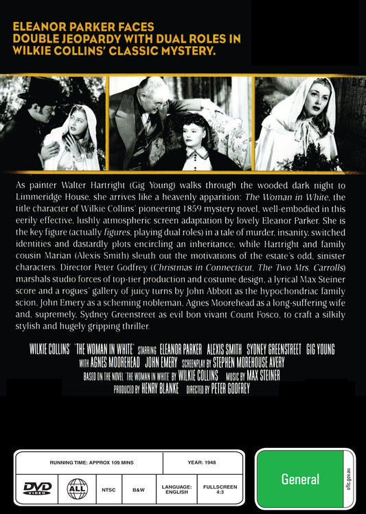 Buy Online The Woman in White (1948) - DVD - Alexis Smith, Eleanor Parker | Best Shop for Old classic and hard to find movies on DVD - Timeless Classic DVD