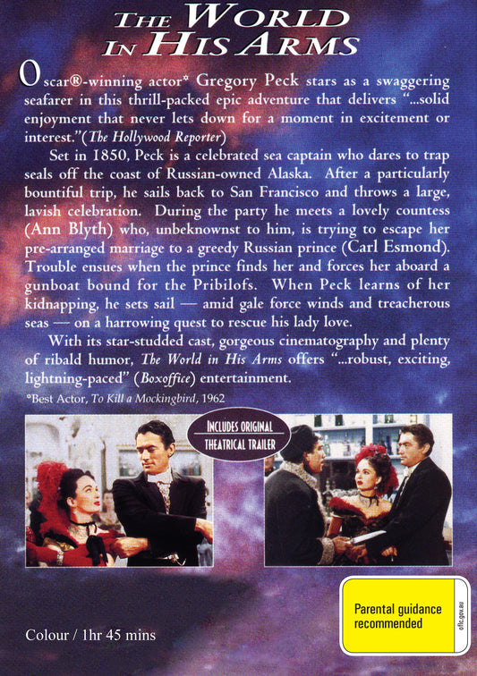 Buy Online The World in His Arms (1952) - DVD - Gregory Peck, Ann Blyth | Best Shop for Old classic and hard to find movies on DVD - Timeless Classic DVD
