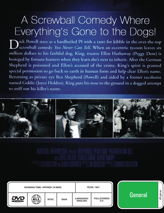 Buy Online You Never Can Tell (1951) - DVD - Dick Powell, Peggy Dow | Best Shop for Old classic and hard to find movies on DVD - Timeless Classic DVD
