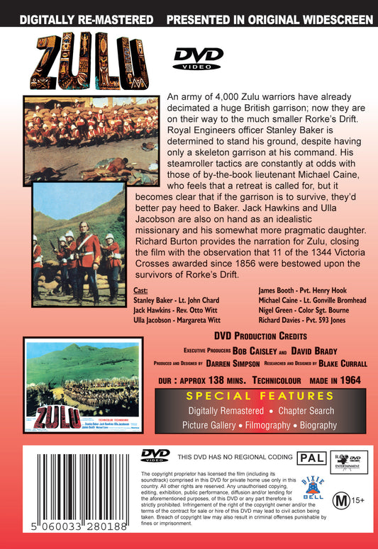 Buy Online Zulu (1964) - DVD - Stanley Baker, Jack Hawkins | Best Shop for Old classic and hard to find movies on DVD - Timeless Classic DVD