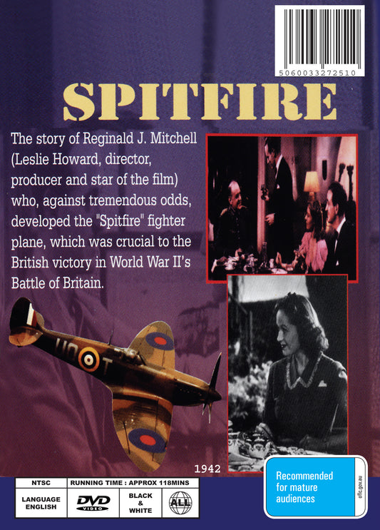 Buy Online Spitfire (1942) - DVD - Leslie Howard, David Niven | Best Shop for Old classic and hard to find movies on DVD - Timeless Classic DVD