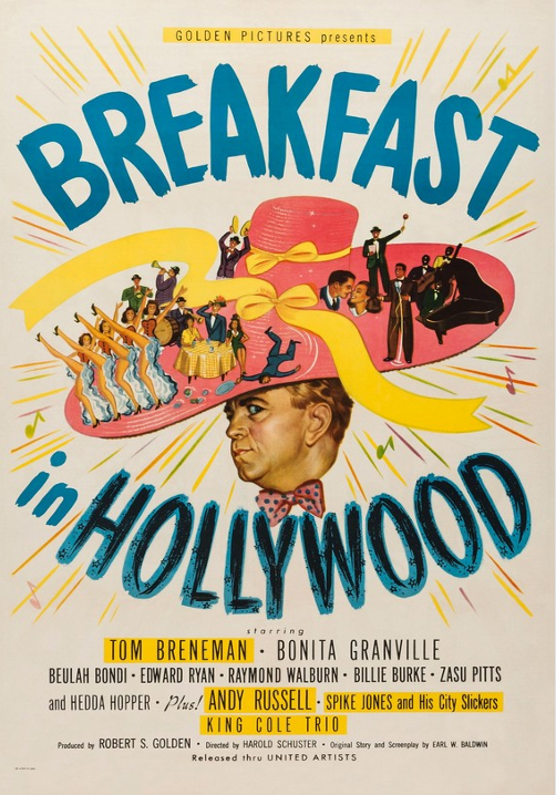 Screenshot from the Mad Hatter DVD featuring Tom Breneman and Bonita Granville in a comedic movie scene.