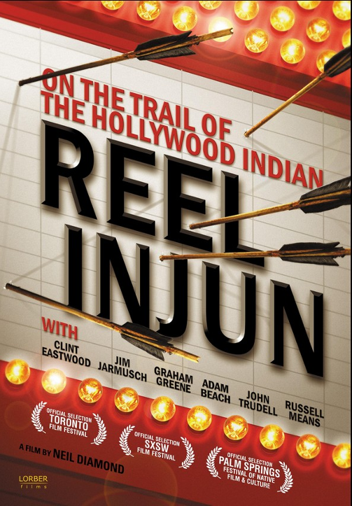 Reel Injun DVD cover featuring Adam Beach and Chris Eyre, documentary film about Native American representation in cinema.