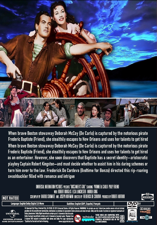 Screenshot from Buccaneer's Girl DVD featuring Yvonne De Carlo and Philip Friend, an action movie from FilmClassics on DVD.