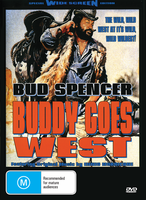 Buddy Goes West DVD featuring Bud Spencer comedy with Joe Bugner, showing the movie cover with title and actor images.