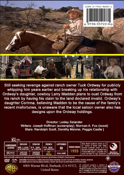 Tall Man Riding on DVD, Drama, Randolph Scott, Dorothy Malone