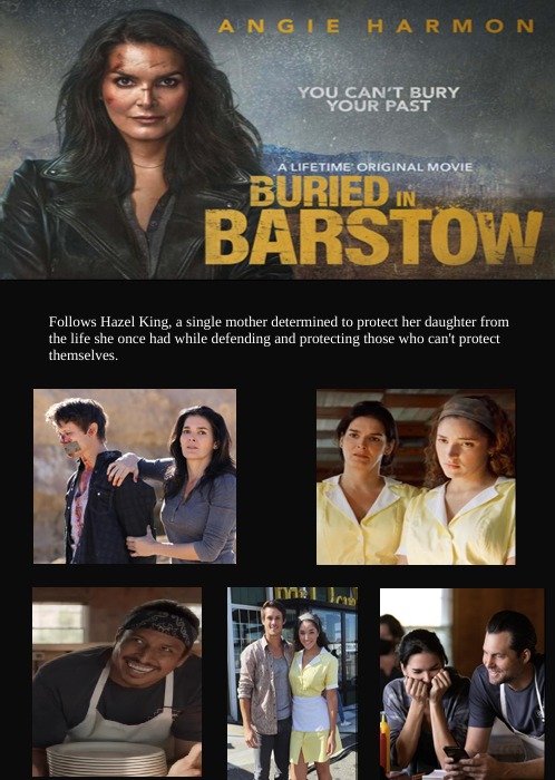 Screenshot from the action movie "Buried in Barstow" on DVD featuring Angie Harmon and Lauren Ashley Richards, by FilmClassicsOnDVD.