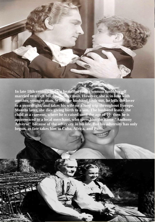DVD cover of Anthony Adverse featuring Fredric March and Olivia de Havilland from the Drama movies collection.