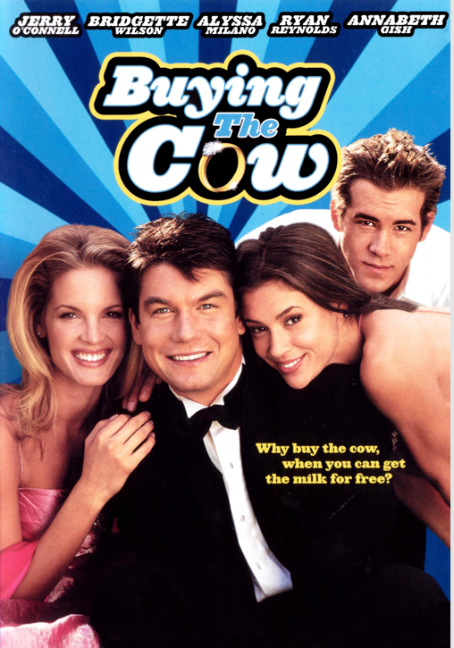 Screenshot from the Comedy DVD "Buying the Cow" starring Jerry O'Connell and Bill Bellamy, featuring cover art and DVD case.