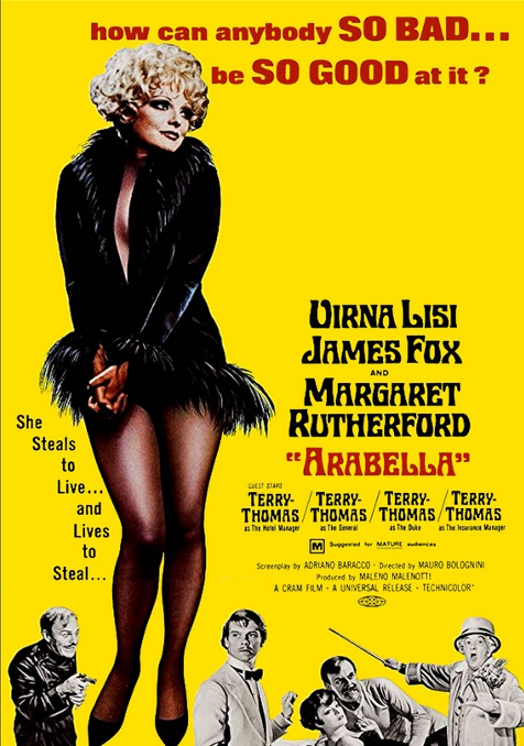 Screenshot from the Arabella DVD featuring Virna Lisi and James Fox in a comedy film, part of the Movies & DVDs collection.
