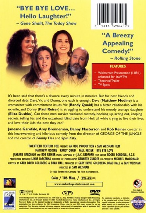 DVD cover image for "Bye Bye Love" comedy movie starring Matthew Modine and Randy Quaid, from FilmClassicsOnDVD.