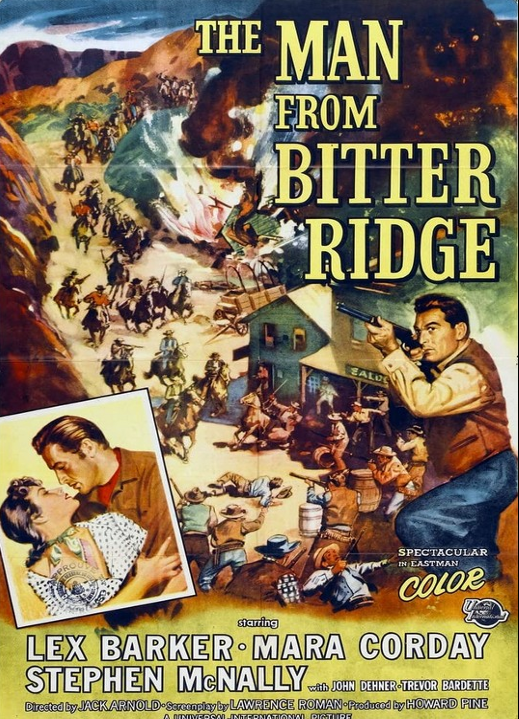 DVD cover of "The Man from Bitter Ridge" featuring Lex Barker and Mara Corday, from the Drama movies collection.