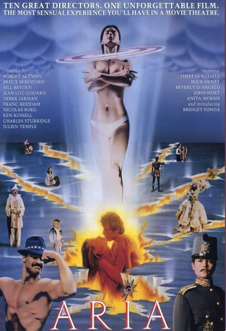 Screenshot from the comedy movie Aria DVD featuring John Hurt and Theresa Russell, distributed by FilmClassics on DVD.
