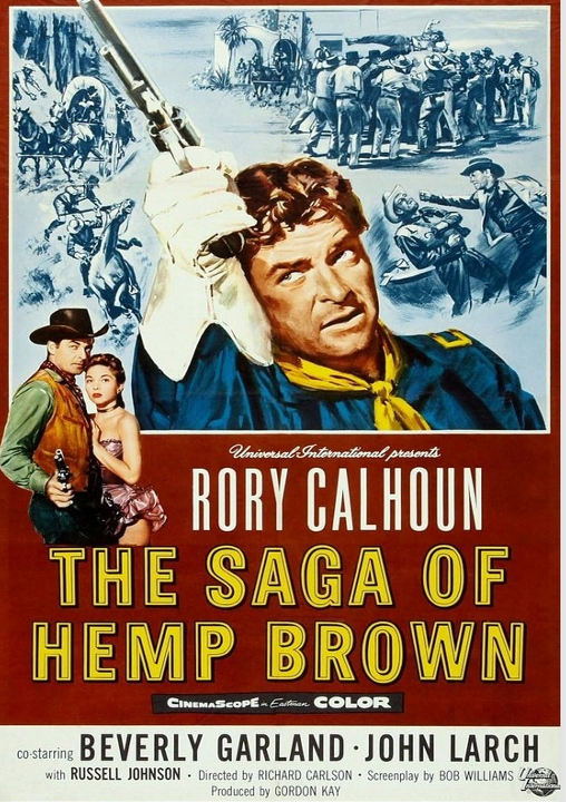 DVD cover of "The Saga of Hemp Brown" Western movie featuring Rory Calhoun and Beverly Garland, from FilmClassicsOnDVD.