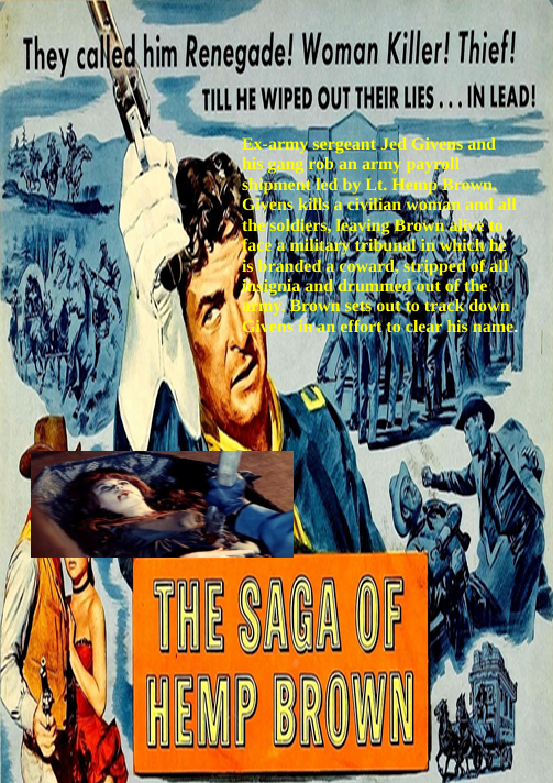 DVD cover of "The Saga of Hemp Brown" Western movie featuring Rory Calhoun and Beverly Garland, from FilmClassicsOnDVD.