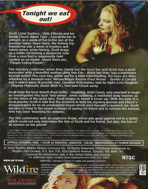 Cannibal Rollerbabes DVD cover featuring comedy film directed by John Sorbera and Mark Tyler, published by FilmClassics onDVD.