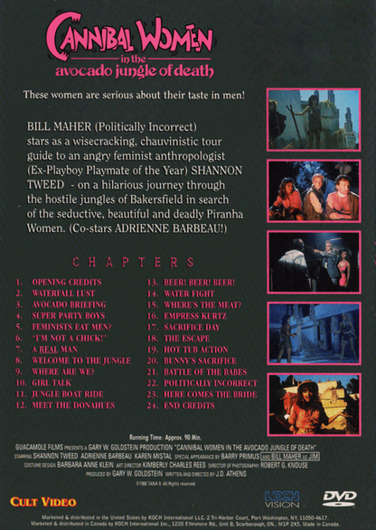 Cannibal Women in the Avocado Jungle of Death on DVD, Action,Shannon Tweed, Bill Maher